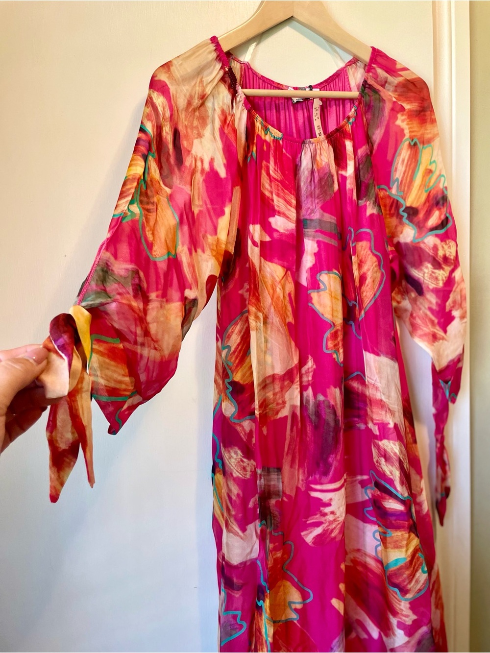 Pink Floral Maxi Dress Size Medium
